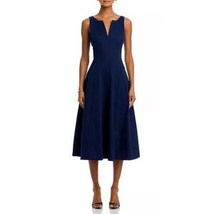 NWT Aqua Navy Blue Sleeveless Midi Fit & Flare Dress Size S